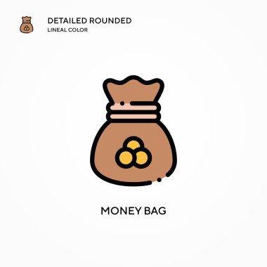 Para çantası vektör simgesi. Modern vektör illüstrasyon kavramları. Düzenlemesi ve kişiselleştirmesi kolay.