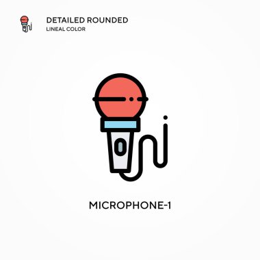 Mikrofon-1 vektör simgesi. Modern vektör illüstrasyon kavramları. Düzenlemesi ve kişiselleştirmesi kolay.