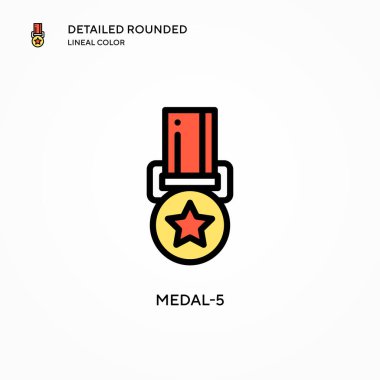 Madalya-5 vektör simgesi. Modern vektör illüstrasyon kavramları. Düzenlemesi ve kişiselleştirmesi kolay.