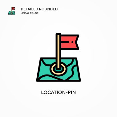 Konum-pin vektör simgesi. Modern vektör illüstrasyon kavramları. Düzenlemesi ve kişiselleştirmesi kolay.