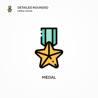 Madalya vektör simgesi. Modern vektör illüstrasyon kavramları. Düzenlemesi ve kişiselleştirmesi kolay.