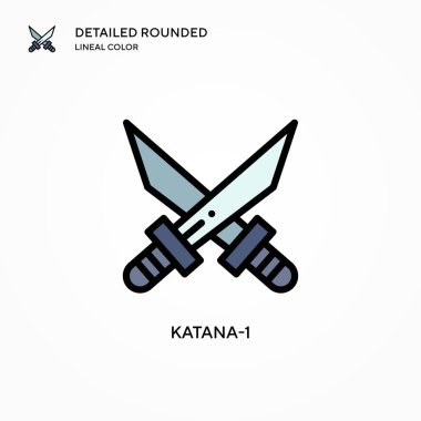 Katana-1 vektör simgesi. Modern vektör illüstrasyon kavramları. Düzenlemesi ve kişiselleştirmesi kolay.