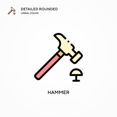 Çekiç vektör simgesi. Modern vektör illüstrasyon kavramları. Düzenlemesi ve kişiselleştirmesi kolay.