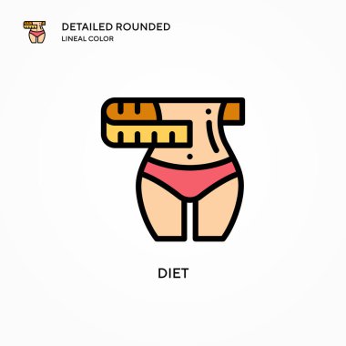 Diyet vektör simgesi. Modern vektör illüstrasyon kavramları. Düzenlemesi ve kişiselleştirmesi kolay.