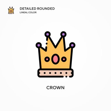 Crown vektör simgesi. Modern vektör illüstrasyon kavramları. Düzenlemesi ve kişiselleştirmesi kolay.