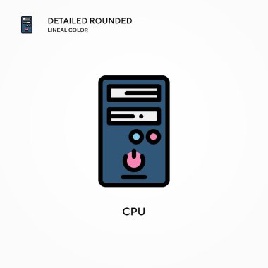 İşlemci vektör simgesi. Modern vektör illüstrasyon kavramları. Düzenlemesi ve kişiselleştirmesi kolay.
