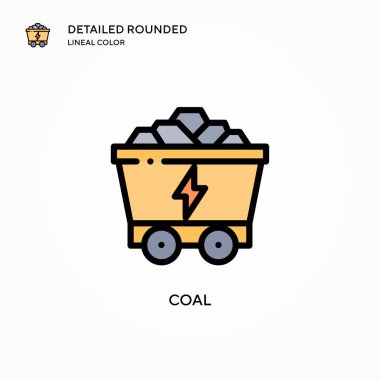 Kömür vektör simgesi. Modern vektör illüstrasyon kavramları. Düzenlemesi ve kişiselleştirmesi kolay.