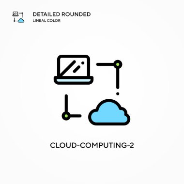 Bulut-hesaplama-2 vektör simgesi. Modern vektör illüstrasyon kavramları. Düzenlemesi ve kişiselleştirmesi kolay.