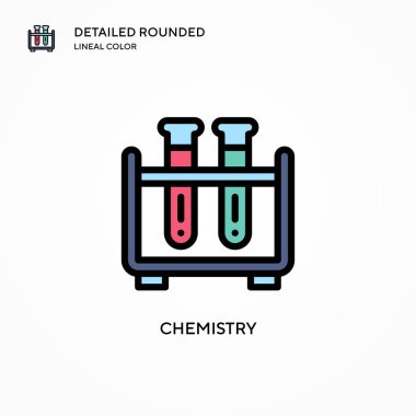 Kimya vektör simgesi. Modern vektör illüstrasyon kavramları. Düzenlemesi ve kişiselleştirmesi kolay.