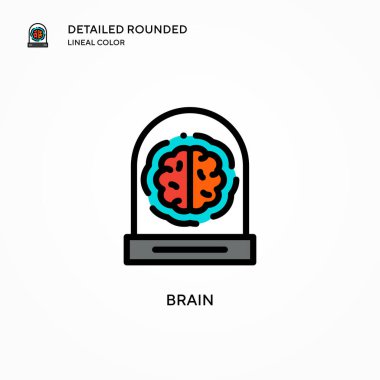 Beyin vektör simgesi. Modern vektör illüstrasyon kavramları. Düzenlemesi ve kişiselleştirmesi kolay.