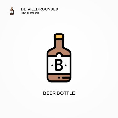Bira şişesi vektör simgesi. Modern vektör illüstrasyon kavramları. Düzenlemesi ve kişiselleştirmesi kolay.