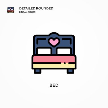 Yatak vektör simgesi. Modern vektör illüstrasyon kavramları. Düzenlemesi ve kişiselleştirmesi kolay.
