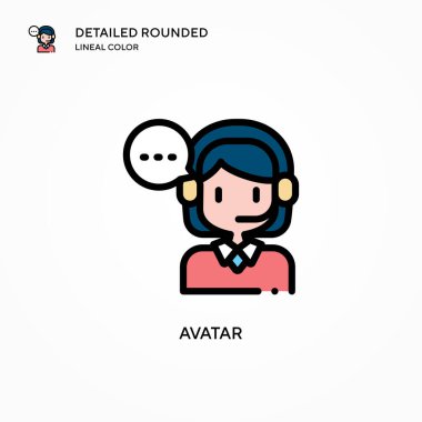 Avatar vektör simgesi. Modern vektör illüstrasyon kavramları. Düzenlemesi ve kişiselleştirmesi kolay.