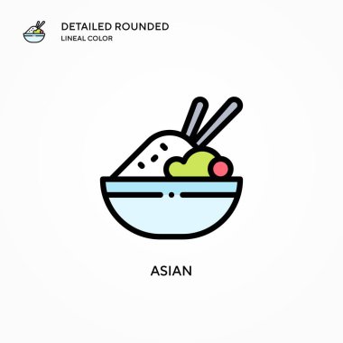 Asya vektör simgesi. Modern vektör illüstrasyon kavramları. Düzenlemesi ve kişiselleştirmesi kolay.