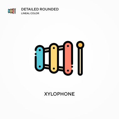 Ksilofon vektör simgesi. Modern vektör illüstrasyon kavramları. Düzenlemesi ve kişiselleştirmesi kolay.