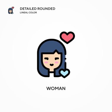 Kadın vektör simgesi. Modern vektör illüstrasyon kavramları. Düzenlemesi ve kişiselleştirmesi kolay.