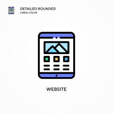 Web sitesi vektör simgesi. Modern vektör illüstrasyon kavramları. Düzenlemesi ve kişiselleştirmesi kolay.