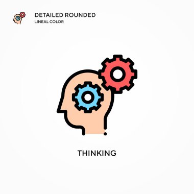 Vektör ikonu düşünüyorum. Modern vektör illüstrasyon kavramları. Düzenlemesi ve kişiselleştirmesi kolay.