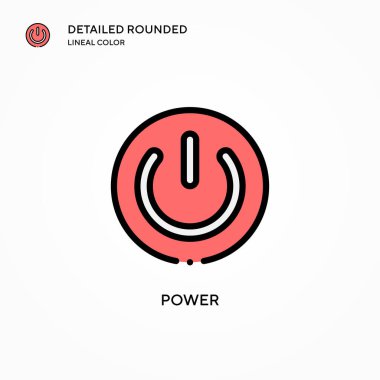 Güç vektör simgesi. Modern vektör illüstrasyon kavramları. Düzenlemesi ve kişiselleştirmesi kolay.