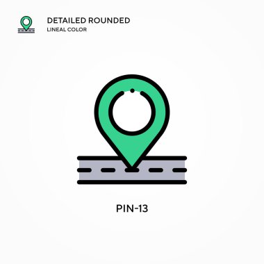 Pin-13 vektör simgesi. Modern vektör illüstrasyon kavramları. Düzenlemesi ve kişiselleştirmesi kolay.
