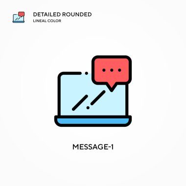 Mesaj-1 vektör simgesi. Modern vektör illüstrasyon kavramları. Düzenlemesi ve kişiselleştirmesi kolay.