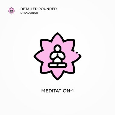 Meditasyon-1 vektör simgesi. Modern vektör illüstrasyon kavramları. Düzenlemesi ve kişiselleştirmesi kolay.