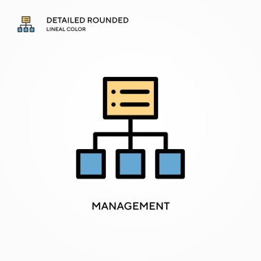 Yönetim vektör simgesi. Modern vektör illüstrasyon kavramları. Düzenlemesi ve kişiselleştirmesi kolay.