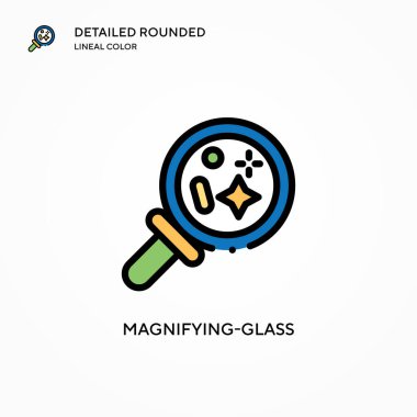 Büyüteç vektör simgesi. Modern vektör illüstrasyon kavramları. Düzenlemesi ve kişiselleştirmesi kolay.