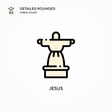 İsa vektör ikonu. Modern vektör illüstrasyon kavramları. Düzenlemesi ve kişiselleştirmesi kolay.