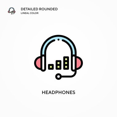 Kulaklık vektör simgesi. Modern vektör illüstrasyon kavramları. Düzenlemesi ve kişiselleştirmesi kolay.