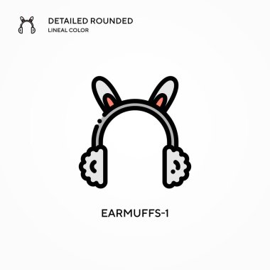 Kulaklıklar-1 vektör ikonu. Modern vektör illüstrasyon kavramları. Düzenlemesi ve kişiselleştirmesi kolay.