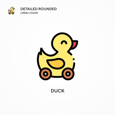 Ördek vektör simgesi. Modern vektör illüstrasyon kavramları. Düzenlemesi ve kişiselleştirmesi kolay.