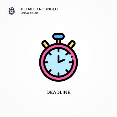 Son teslim tarihi vektör simgesi. Modern vektör illüstrasyon kavramları. Düzenlemesi ve kişiselleştirmesi kolay.