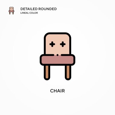 Sandalye vektör simgesi. Modern vektör illüstrasyon kavramları. Düzenlemesi ve kişiselleştirmesi kolay.