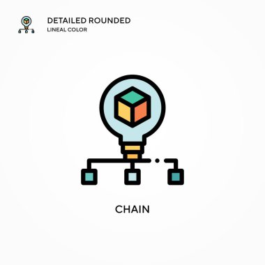 Zincir vektör simgesi. Modern vektör illüstrasyon kavramları. Düzenlemesi ve kişiselleştirmesi kolay.