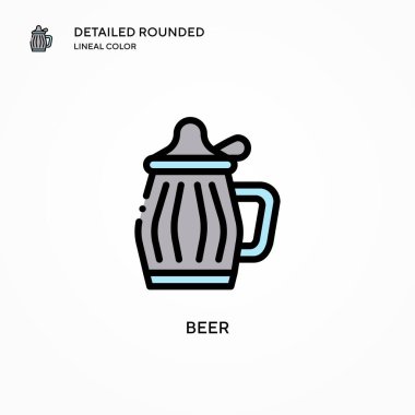 Bira vektör simgesi. Modern vektör illüstrasyon kavramları. Düzenlemesi ve kişiselleştirmesi kolay.