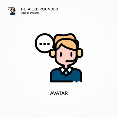 Avatar vektör simgesi. Modern vektör illüstrasyon kavramları. Düzenlemesi ve kişiselleştirmesi kolay.