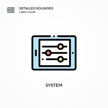 Sistem vektör simgesi. Modern vektör illüstrasyon kavramları. Düzenlemesi ve kişiselleştirmesi kolay.