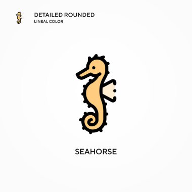 Deniz atı vektör simgesi. Modern vektör illüstrasyon kavramları. Düzenlemesi ve kişiselleştirmesi kolay.