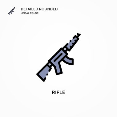 Tüfek vektör simgesi. Modern vektör illüstrasyon kavramları. Düzenlemesi ve kişiselleştirmesi kolay.
