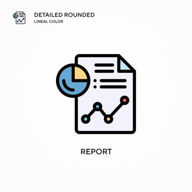 Vektör simgesini rapor et. Modern vektör illüstrasyon kavramları. Düzenlemesi ve kişiselleştirmesi kolay.