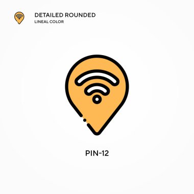 Pin-12 vektör simgesi. Modern vektör illüstrasyon kavramları. Düzenlemesi ve kişiselleştirmesi kolay.