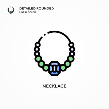 Kolye vektör simgesi. Modern vektör illüstrasyon kavramları. Düzenlemesi ve kişiselleştirmesi kolay.