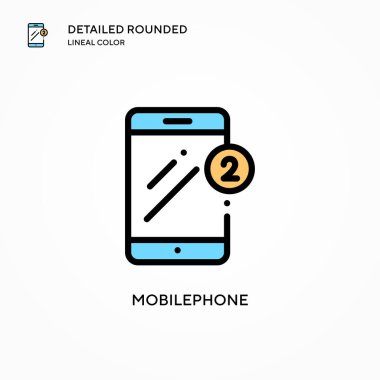 Cep telefonu vektör simgesi. Modern vektör illüstrasyon kavramları. Düzenlemesi ve kişiselleştirmesi kolay.