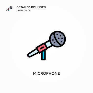 Mikrofon vektör simgesi. Modern vektör illüstrasyon kavramları. Düzenlemesi ve kişiselleştirmesi kolay.