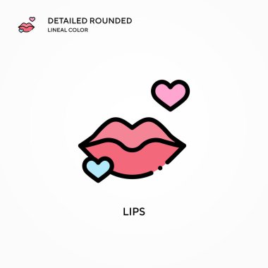 Dudak vektör simgesi. Modern vektör illüstrasyon kavramları. Düzenlemesi ve kişiselleştirmesi kolay.
