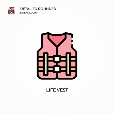 Can yeleği vektör simgesi. Modern vektör illüstrasyon kavramları. Düzenlemesi ve kişiselleştirmesi kolay.