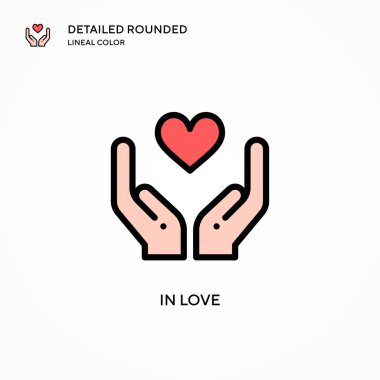 Aşk vektör ikonu. Modern vektör illüstrasyon kavramları. Düzenlemesi ve kişiselleştirmesi kolay.