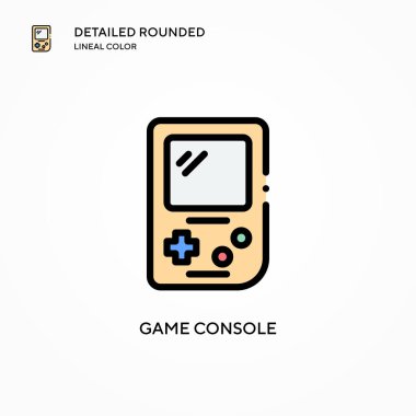 Oyun konsolu vektör simgesi. Modern vektör illüstrasyon kavramları. Düzenlemesi ve kişiselleştirmesi kolay.