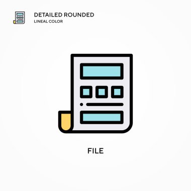 Dosya vektör simgesi. Modern vektör illüstrasyon kavramları. Düzenlemesi ve kişiselleştirmesi kolay.